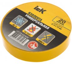 Изолента ПВХ 15х20м желтая IEK